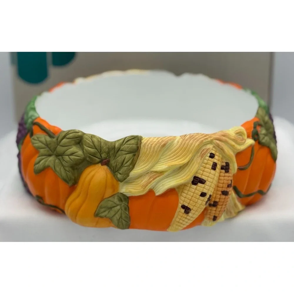 Partylite P7409 Harvest Time 3 Wick Candle Holder - Fall - Pumpkins NEW Open Box